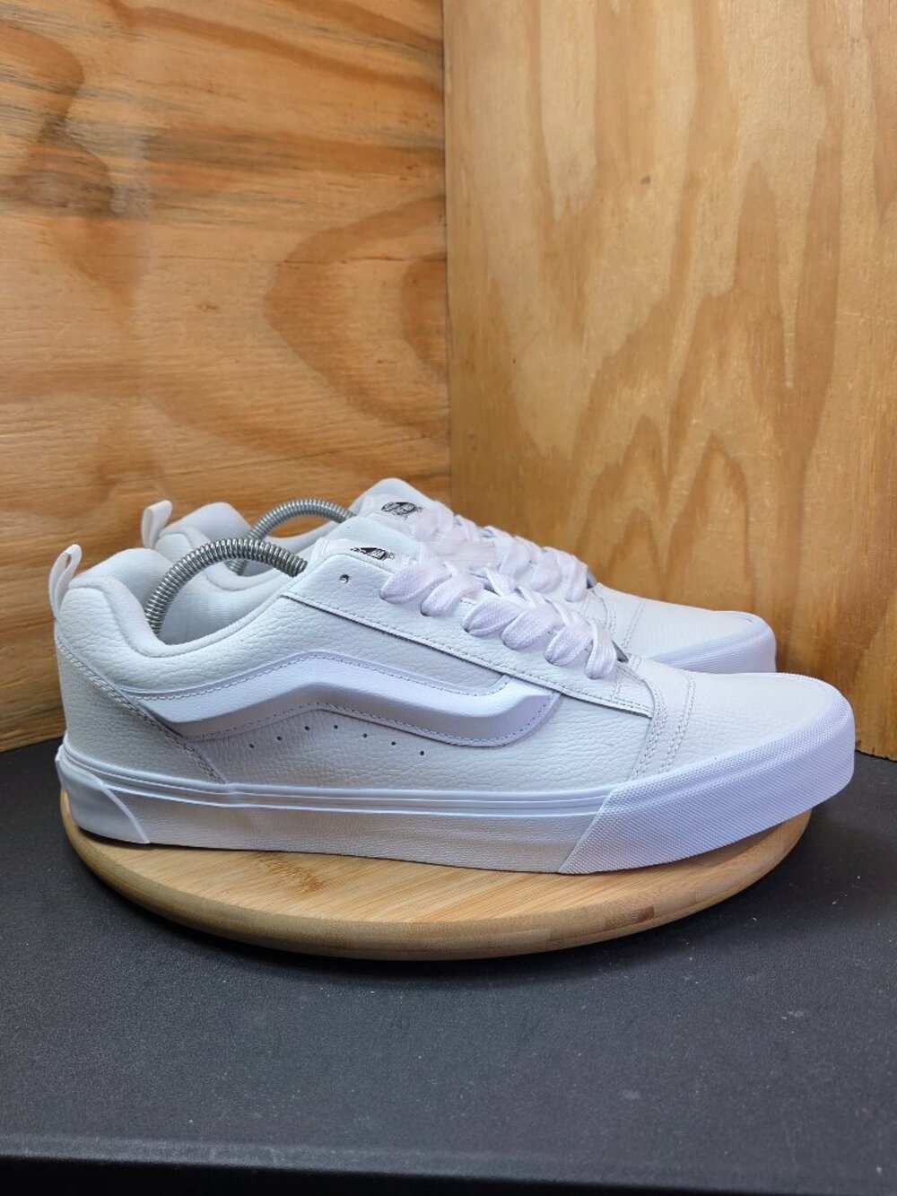 New Vans Knu Skool Mens White Leather Low Top Sneakers Size 13